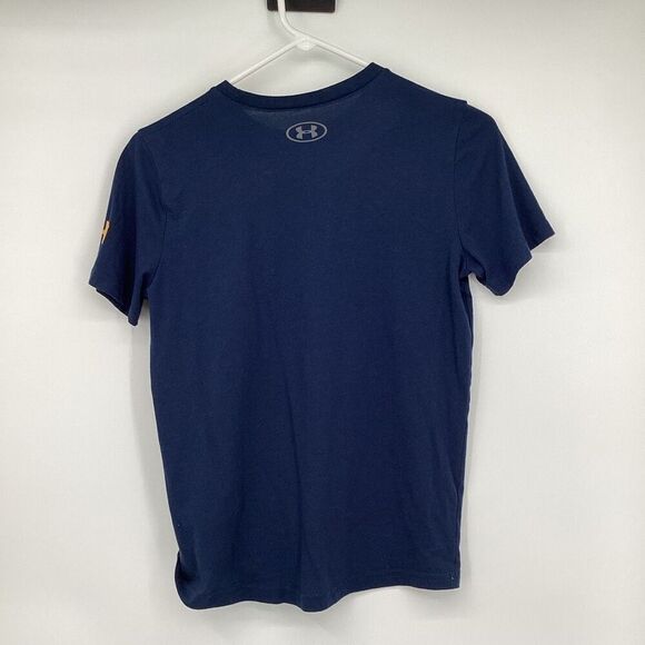 Boys Under‎ Armour Project Rock Short Sleeve Tee navy blue/gold large - Picture 4 of 4